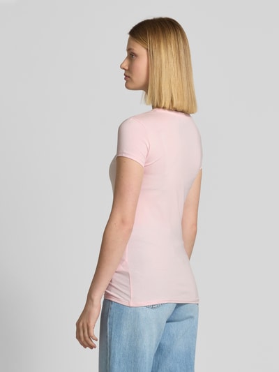 GUESS T-Shirt mit Ziersteinbesatz Rosa 5