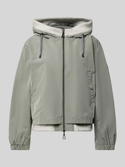Produktfoto, Jacke mit Zweiwege-Reißverschluss von Gil Bret in Relaxed-Fit mit Kapuze und Tunnelzug, Eingrifftaschen, graue Farbe, glatte Textur, Rückenlänge 59 cm, Schulterbreite 52 cm, Brustweite 57 cm, Ärmellänge 57 cm, Größe 36