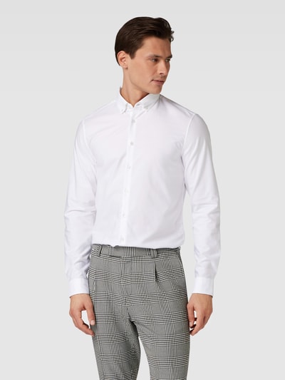 CK Calvin Klein Business-Hemd mit Button-Down-Kragen Modell 'OXFORD' Weiss 4