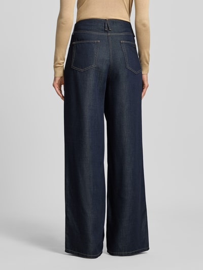 MAC Jeansy z szerokimi nogawkami i wpuszczanymi kieszeniami model ‘NAILA’ Ciemnoniebieski 5