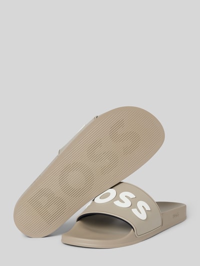 BOSS Slippers met labelprint, model 'Kirk' Lichtgrijs - 4