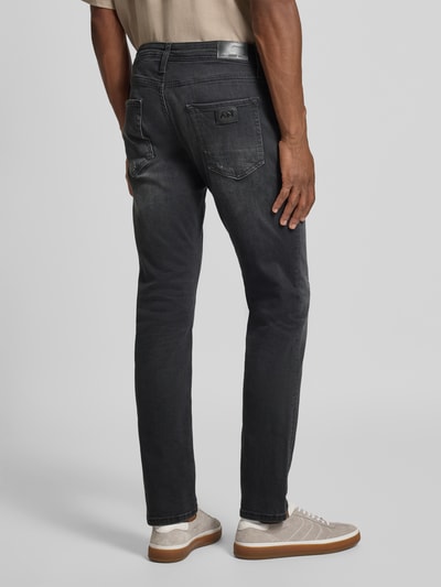 Antony Morato Comfort tapered fit jeans in 5-pocketmodel Antraciet - 5