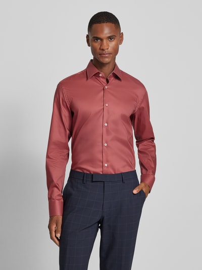 BOSS Slim Fit Business-Hemd mit Kentkragen Modell 'Hank' Rot 4