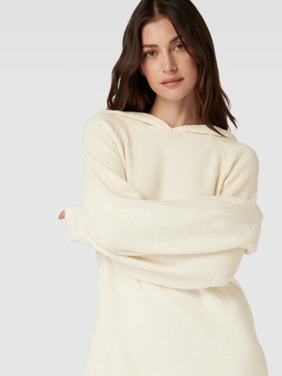 Vero Moda Gebreide jurk met capuchon, model 'DOFFY' Offwhite gemêleerd - 3