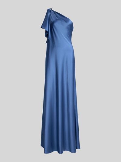 Produktfoto, A-Linie Abendkleid mit Rüschenbesatz von Lauren Ralph Lauren, Optik: Unifarben, Materialverarbeitung: Satin, Maxi-Länge.