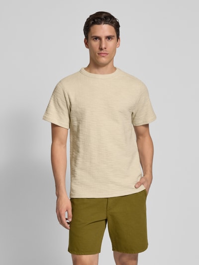 Forét T-shirt met geribde ronde hals, model 'WILLOW' Offwhite - 4