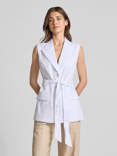 GUESS Weste aus Leinen-Mix mit Bindegürtel Modell 'CARLA' Weiss 4