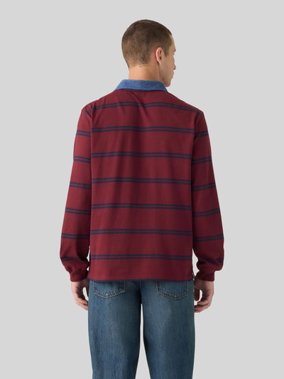 Levi's® Relaxed Fit Poloshirt aus reiner Baumwolle Modell 'RUGBY ENNIS' Bordeaux 4