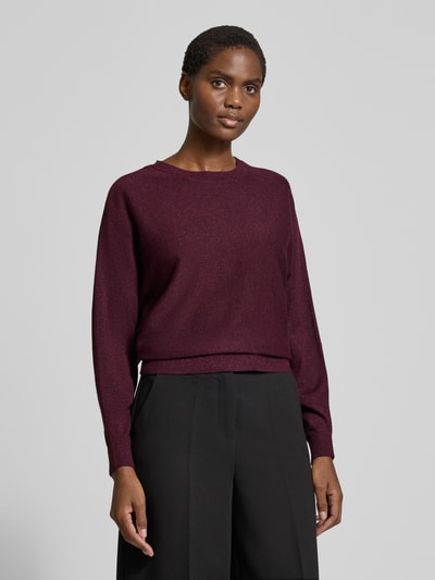 VERO MODA Relaxed fit gebreide pullover met viscosemix, model 'HAPPYGLITTER' Bordeaux - 4