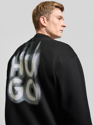 HUGO Sweatshirt mit Label-Print Modell 'Durungu' Black 3