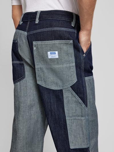 Hugo Blue Baggy Fit Jeans mit  Ziernähten Modell 'Carpenter' Dunkelblau 3