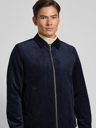 Les Deux Regular fit overhemdjack van corduroy en tweewegsritssluiting Marineblauw - 3