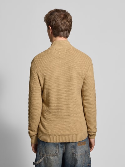 Blend Strickpullover mit Reißverschluss Modell 'BASIM' Beige 5