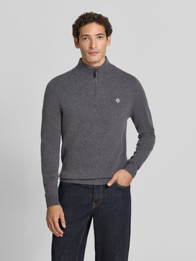 MCNEAL Regular Fit Strickpullover aus reiner Wolle Mittelgrau Melange 4