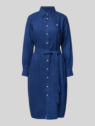 Polo Ralph Lauren Hemdblusenkleid aus Leinen mit Logo-Stitching Marine 2