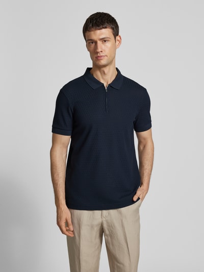 JOOP! Collection Regular Fit Poloshirt mit Strukturmuster Modell 'Brody' Marine 4