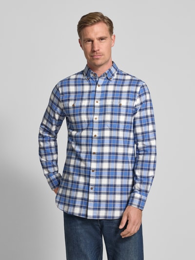 Christian Berg Men Regular fit vrijetijdsoverhemd met button-downkraag Marineblauw - 4