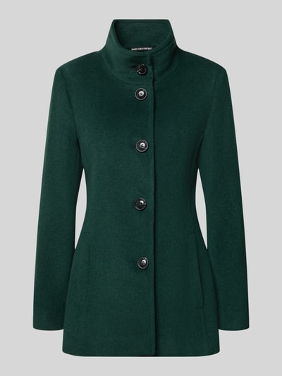 Produktfoto, Jacke mit Stehkragen und Eingrifftaschen von FUCHS SCHMITT, dunkelgrün, Material-Mix mit Woll-Anteil, A-Linie, Knopfleiste, glatte Textur