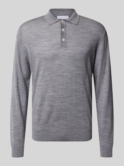 Manuel Ritz Regular fit poloshirt van scheerwol Lichtgrijs - 2