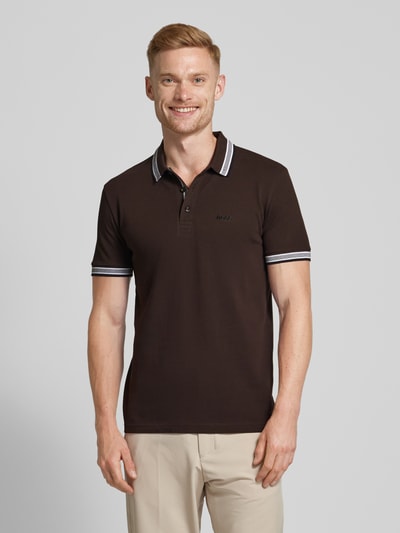 BOSS Green Regular Fit Poloshirt mit Label-Stitching Modell 'PADDY' Schoko 4