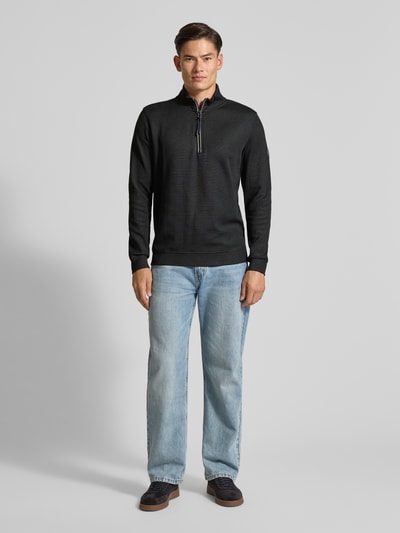 Lerros Sweatshirt met opstaande kraag, model 'SELANIK' Zwart - 1