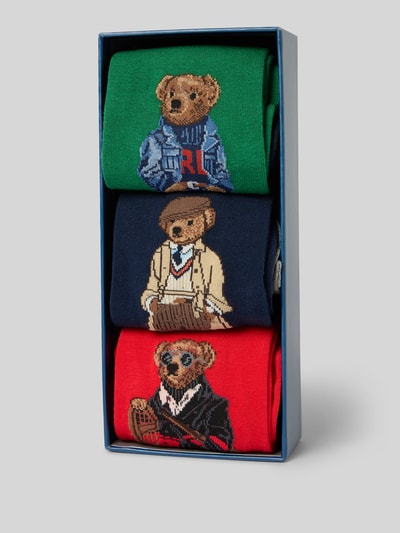 Polo Ralph Lauren Underwear Socken mit Label-Print im 3er-Pack Marine 3
