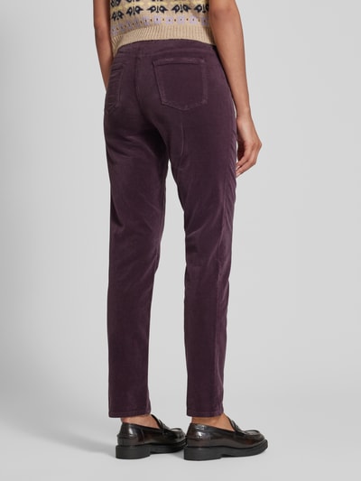 Marc Cain Stoffhose mit elastischem Logo-Bund Aubergine 5