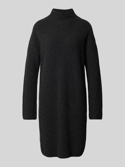 Produktfoto, zwarte loose fit tricotjurk uit wolmix met ribtextuur, Loose Fit Strickkleid aus Woll-Mix van Marc O'Polo, Dames