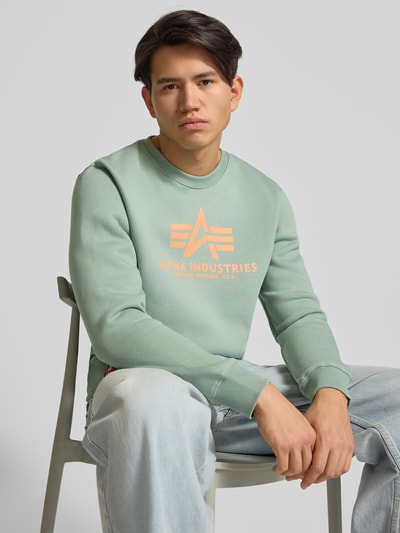 Alpha Industries Sweatshirt met labelprint Mintgroen - 3
