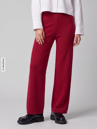 MM by Max Mara Wide leg joggingbroek van zuivere scheerwol model 'LGABARRA' Rood - 4
