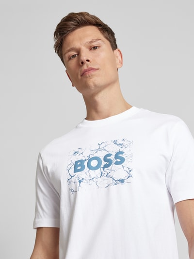 BOSS Orange T-shirt z nadrukiem z logo Biały 3