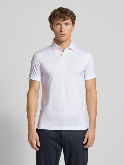 Emporio Armani Regular Fit Poloshirt mit Label-Print Weiss 4