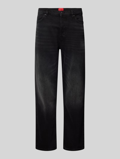 HUGO Tapered Fit Jeans im 5-Pocket-Design Black 2