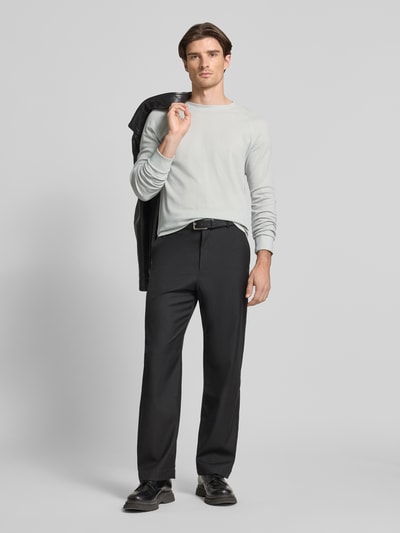 Tom Tailor Denim Regular fit shirt met lange mouwen en wafelstructuur Lichtgrijs - 1