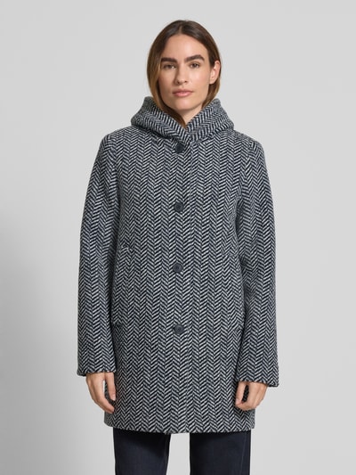 Fuchs Schmitt Lange jas met wol en capuchon Marineblauw - 4