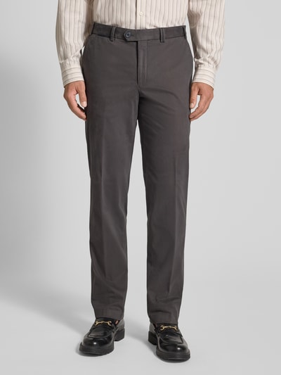 Hiltl Regular Fit Stoffhose mit Bügelfalten Modell 'Peaker' Dunkelgrau 4