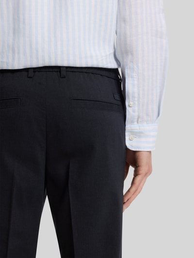 BOSS Modern Fit Straight Leg Hose aus Leinen-Mix Modell 'KANE1' Dunkelblau 3