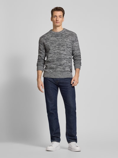 Tom Tailor Denim Regular Fit Strickpullover aus reiner Baumwolle Dunkelblau 1