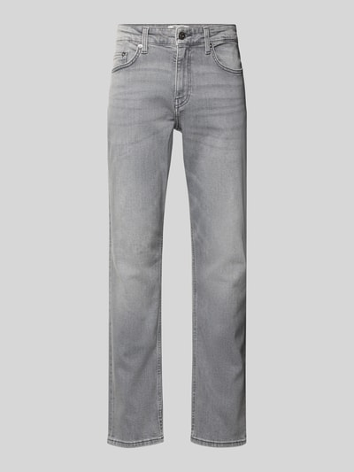 Produktfoto, Regular Fit Straight Leg Jeans aus katoenmix model 'WEFT' van Only & Sons, grijs denimlook, mid waist, labelpatch, 5-pocketmodel, twill verwerking