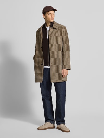 ONLY & SONS Regular Fit Strickjacke aus Baumwoll-Mix Modell 'BLAKE' Dunkelbraun 1