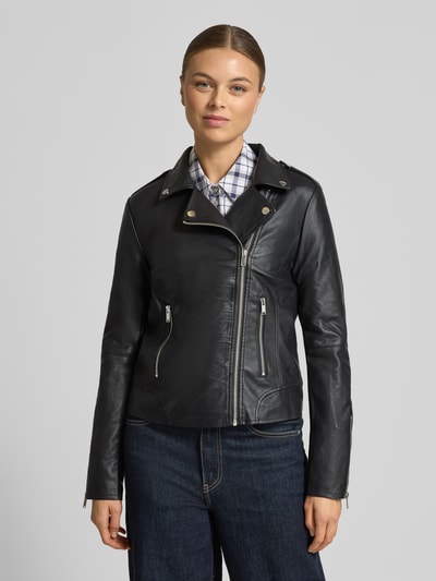 VILA Kurtka w stylu Biker z imitacji skóry model ‘Cara’ Czarny 4