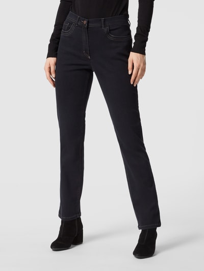 Zerres Gekleurde straight fit jeans, model 'GINA' Zwart - 4