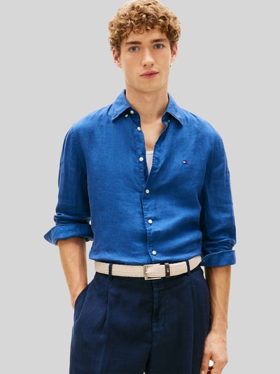 Tommy Hilfiger Regular Fit Freizeithemd aus reinem Leinen Jeansblau 4