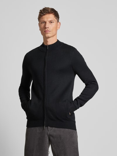 Christian Berg Men Strickjacke mit Zweiwege-Reißverschluss Black 4