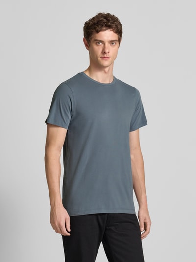 Superdry T-shirt met geribde ronde hals Middengrijs - 4