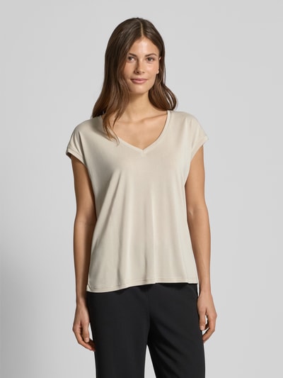 Vero Moda Comfort Fit T-Shirt mit Modal-Anteil Modell 'FILLI' Taupe 4