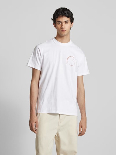 Carhartt Work In Progress T-Shirt mit Logo-Print Modell 'JAVA' Weiss 4