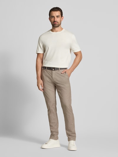 MCNEAL Slim fit chino met riem Beige - 1