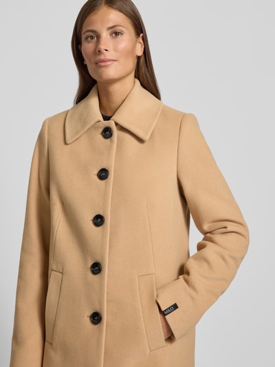 Milo Coats Kurzmantel aus Lanawolle-Mix mit Umlegekragen Modell 'ISA' Camel 3