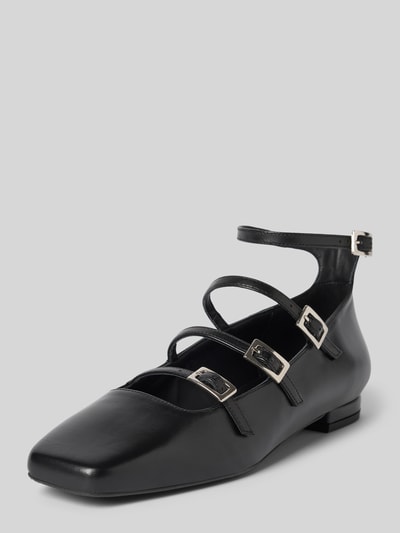 ALOHAS Ballerinas aus Leder mit Dornschließen Modell 'LUKE' Black 1